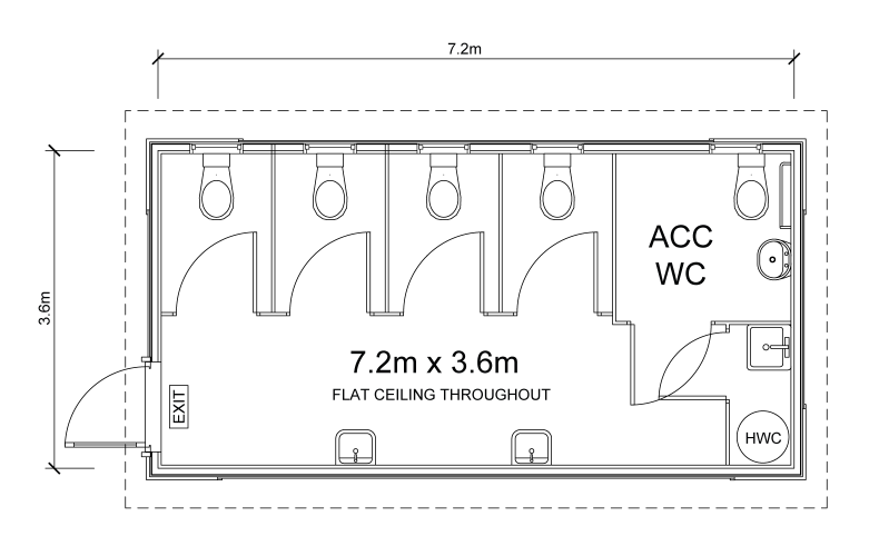 Single entry school toilet block floor plan