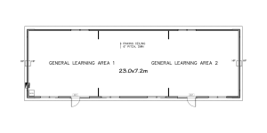 166 square metre classroom floor plan