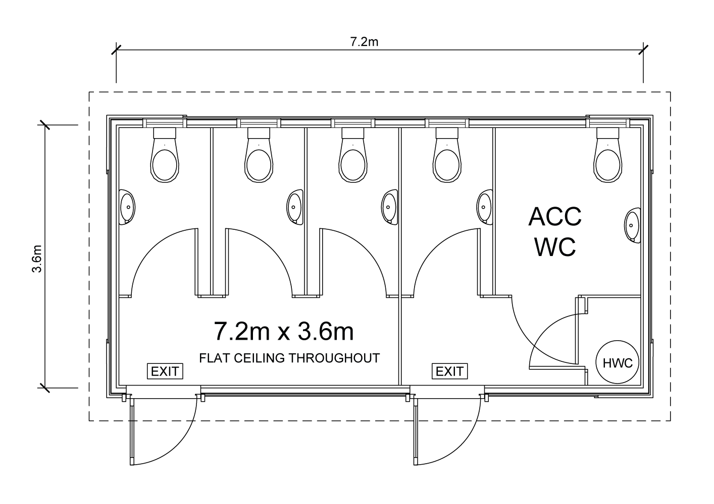 Dual entry school toilet block floor plan